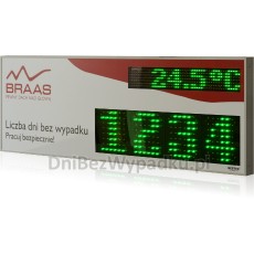 Tablica BHP z zegarem i termometrem