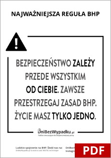 Zobacz hasło BHP od DniBezWypadku.pl czarno-białe